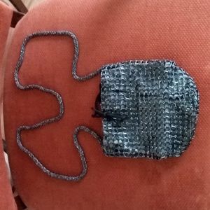 Beaded Small Grey Crossbody Bag Purse